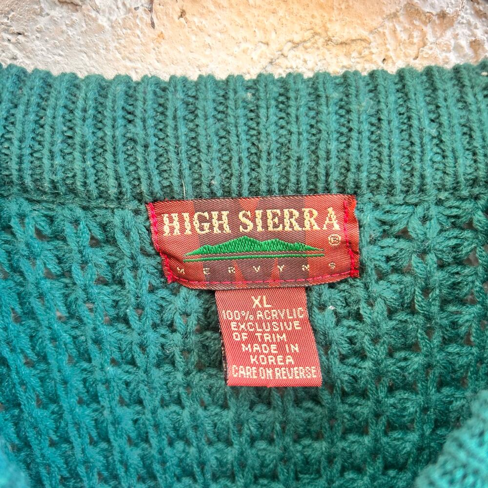Vintage High Sierra Green Textured Knit Sweater Size Mens XL - Picture 3 of 4